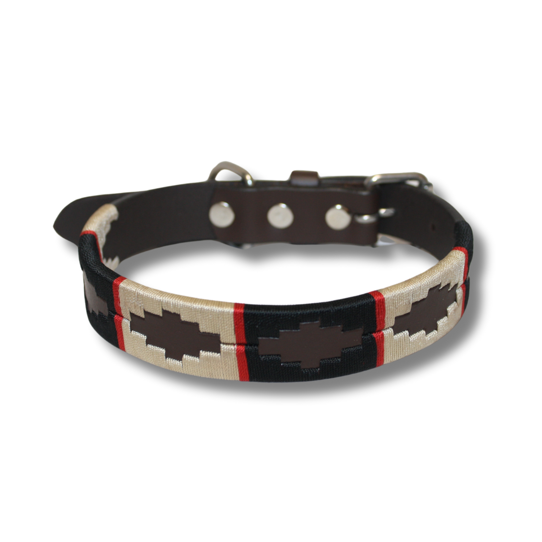 Collar de cuero para perros Bariloche reves